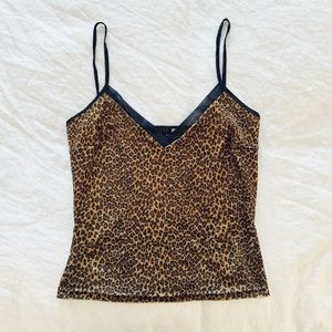 EXPRESS World Brand Velvet Cheetah Camisole Tank